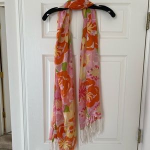 Lilly Pulitzer silk/cashmere flower scarf